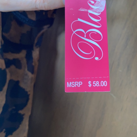 Relist 12/7 padded bust sheer animal print w lace detail & cut outs size M - Picture 9 of 17